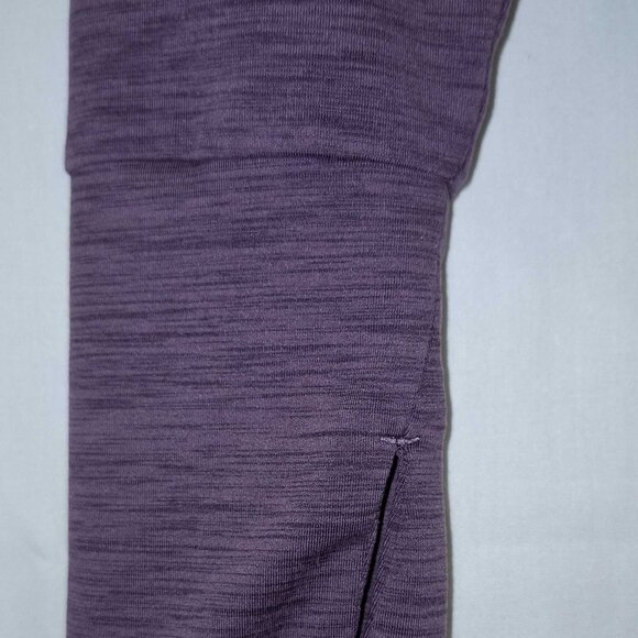 Apana Womenโs 1/4 Zip Long Sleeve Workout Top Purple Heather Thumbholes Wrap L - Picture 4 of 5